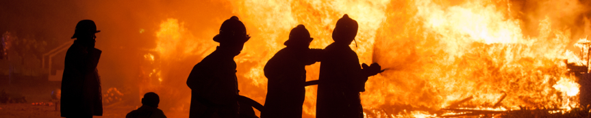 firefighters looking into fire
